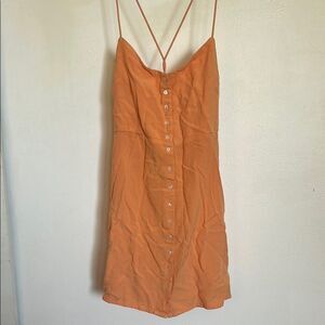 RVCA Orange Sleeveless Slip Dress
